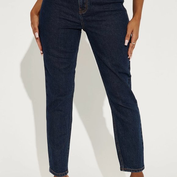 Women's Fashion Nova Mom Jeans - size 5 - dark wash jeans - Picture 3 of 8